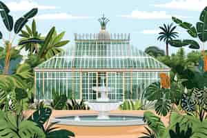 Free photo 3d rendering illustration of botanic garden