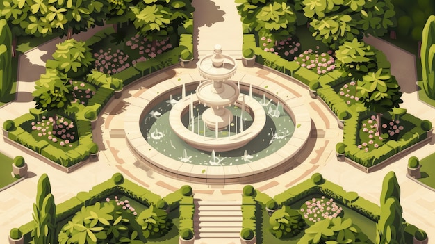 Free photo 3d rendering illustration of botanic garden