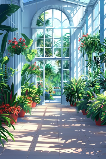 3d rendering illustration of botanic garden