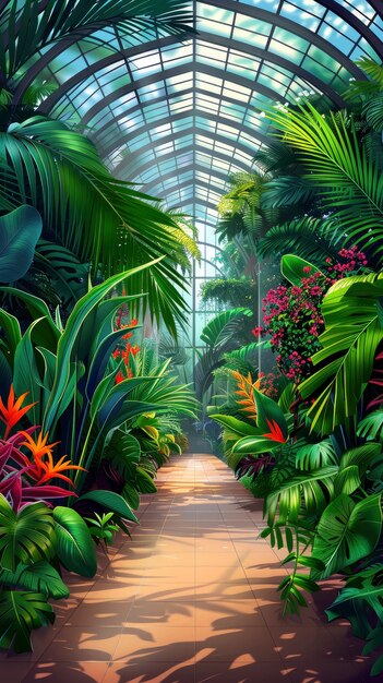 3d rendering illustration of botanic garden