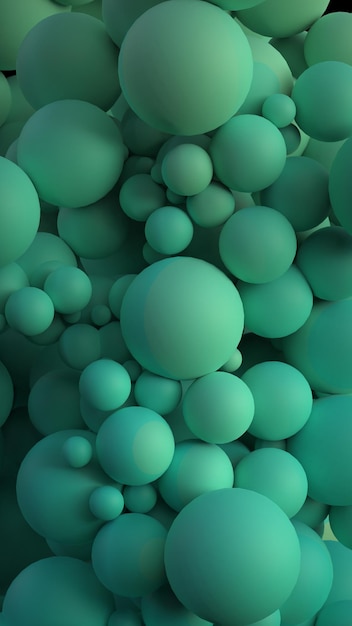 Free photo 3d rendering illustration of green balls