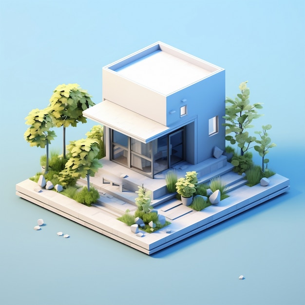 3d rendering of isometric house