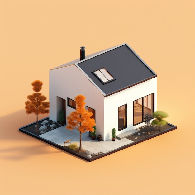 3d rendering of isometric house