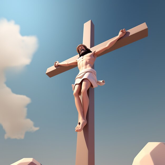 Free Photo 3d rendering of jesus on cross