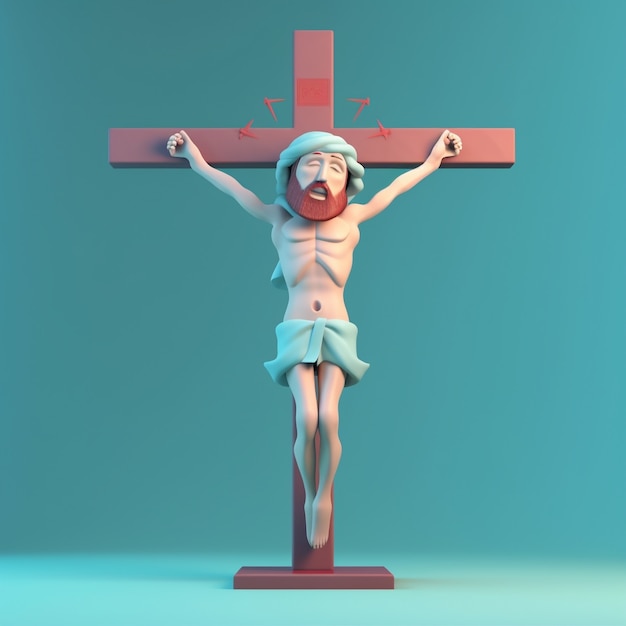 3d rendering of jesus on cross