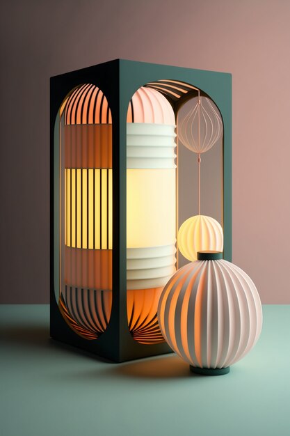 3d rendering of latern still life