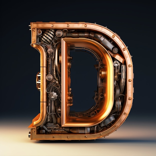 3d rendering of letter d