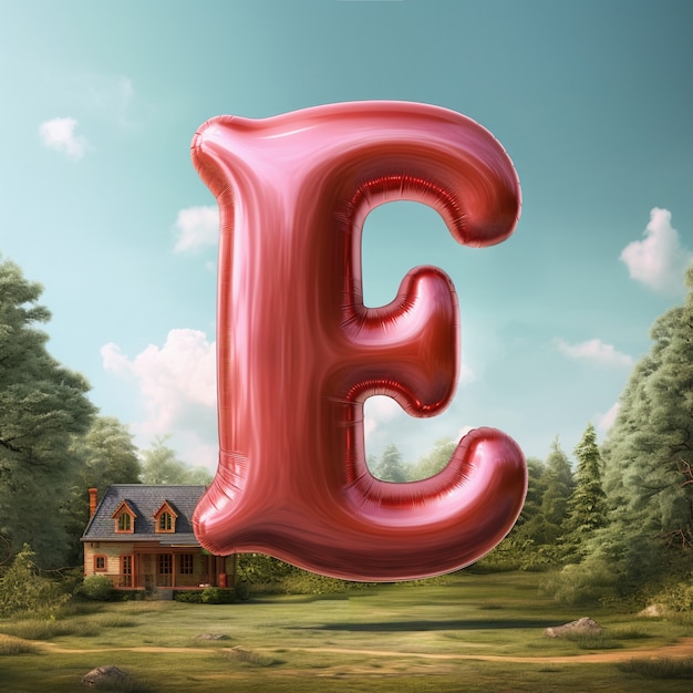 Free Photo 3d rendering of letter e