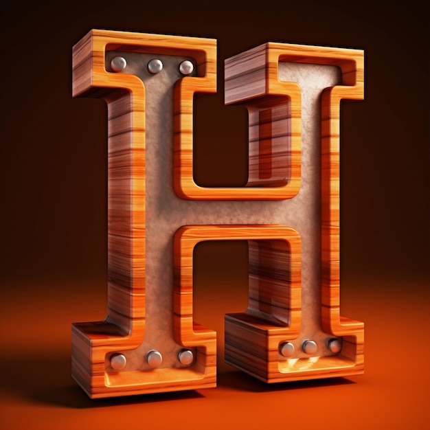 Free photo 3d rendering of letter h