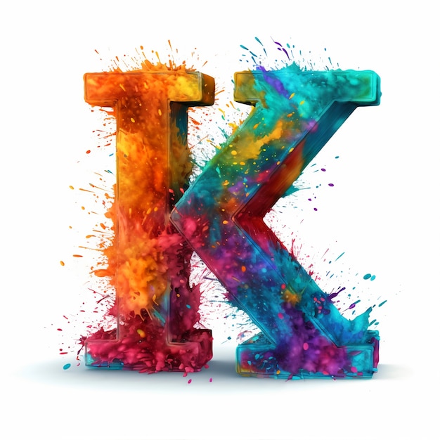 Free photo 3d rendering of letter k