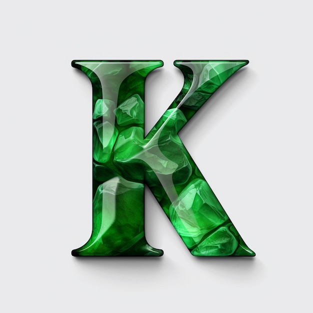 Free photo 3d rendering of letter k