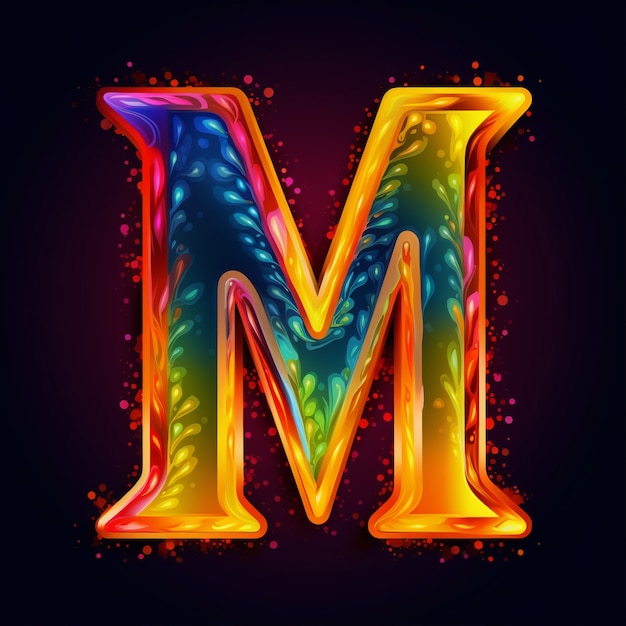 Free photo 3d rendering of letter m