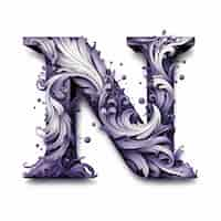 Free photo 3d rendering of letter n