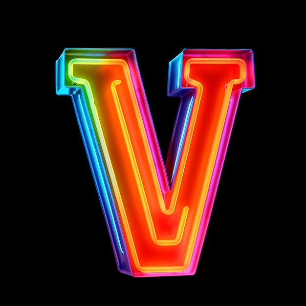 Free photo 3d rendering of letter v