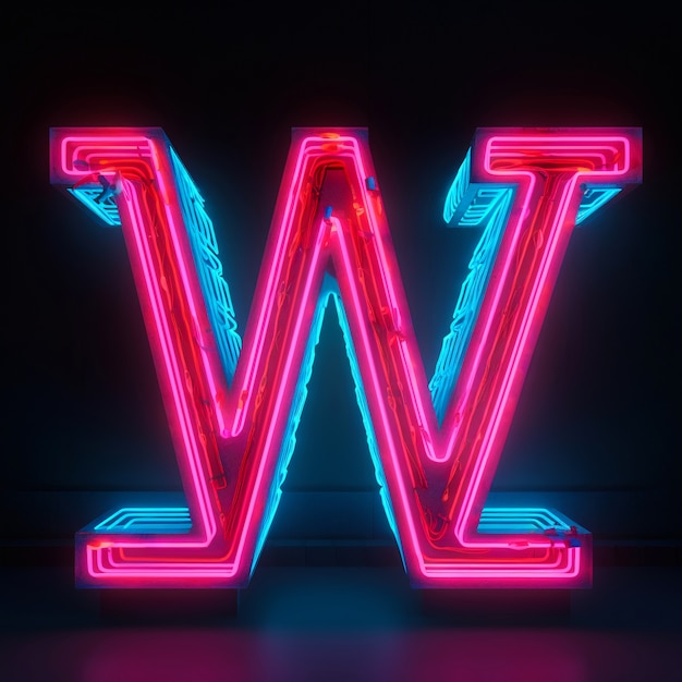 Free photo 3d rendering of letter w