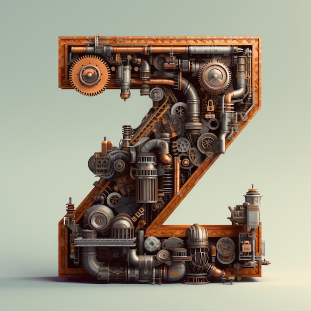 Free photo 3d rendering of letter z