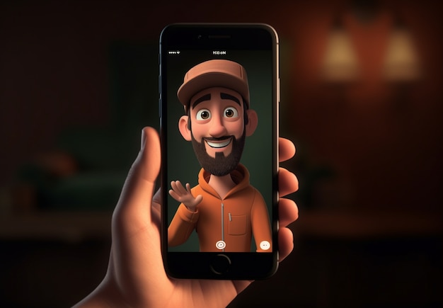 Free photo 3d rendering of man with phone