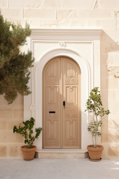 Free photo 3d rendering of mediterranean  door