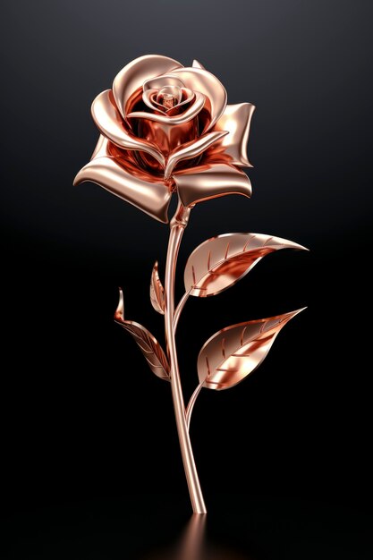 3d rendering of metal rose