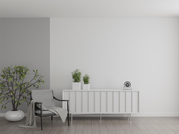 3d rendering of minimalist interior with copy space