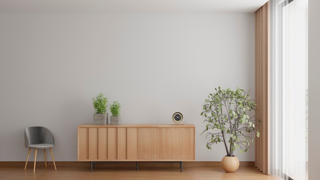 Free photo 3d rendering of minimalist interior with copy space