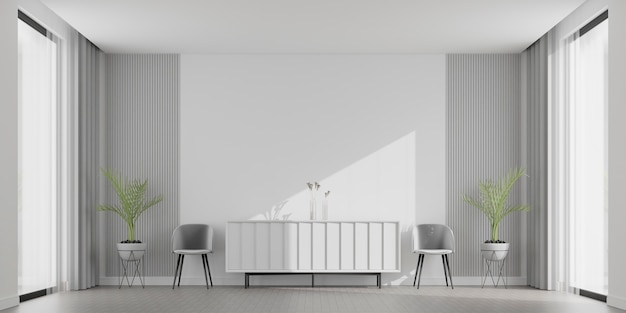 Free photo 3d rendering of minimalist interior with copy space