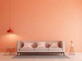 Free photo 3d rendering of minimalist interior with copy space