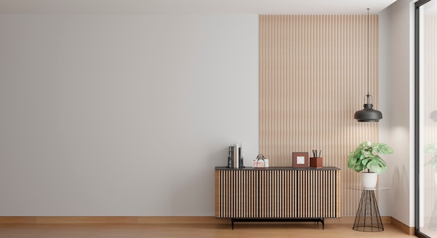 Free photo 3d rendering of minimalist interior with copy space