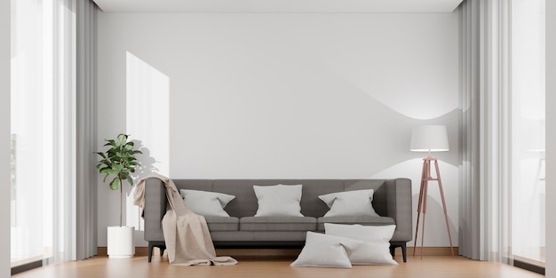 Free photo 3d rendering of minimalist interior with copy space