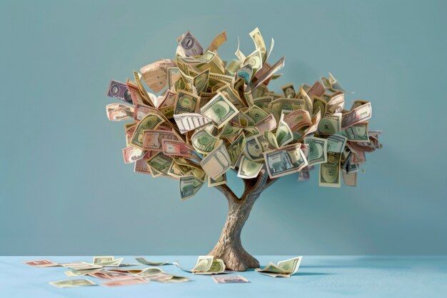 3d rendering of money tree