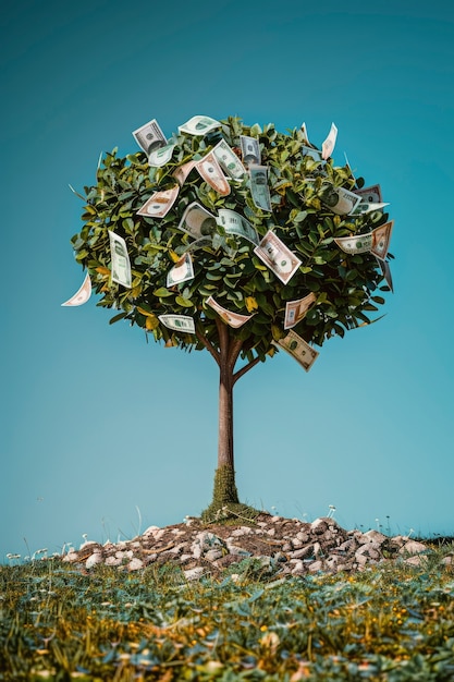 Free Photo 3d rendering of money tree