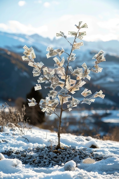 Free photo 3d rendering of money tree