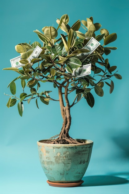 3d rendering of money tree