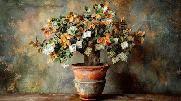 3d rendering of money tree