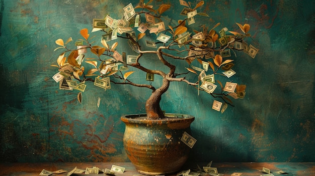 3d rendering of money tree