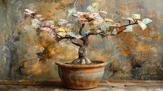 3d rendering of money tree