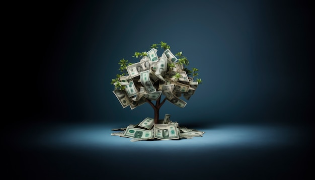 Free Photo 3d rendering of money tree