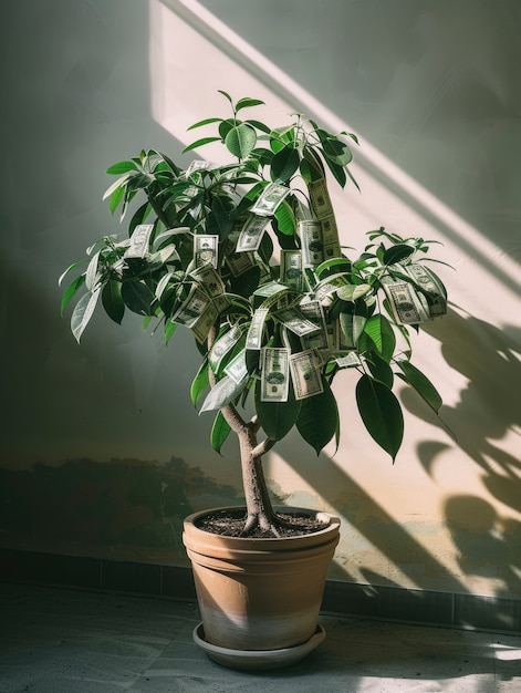 Free Photo 3d rendering of money tree