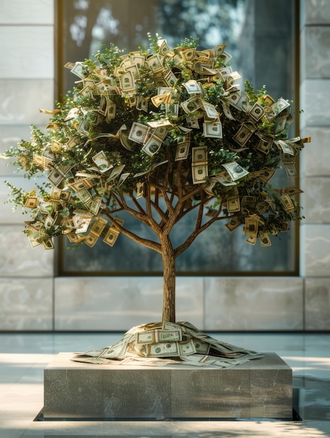 Free photo 3d rendering of money tree