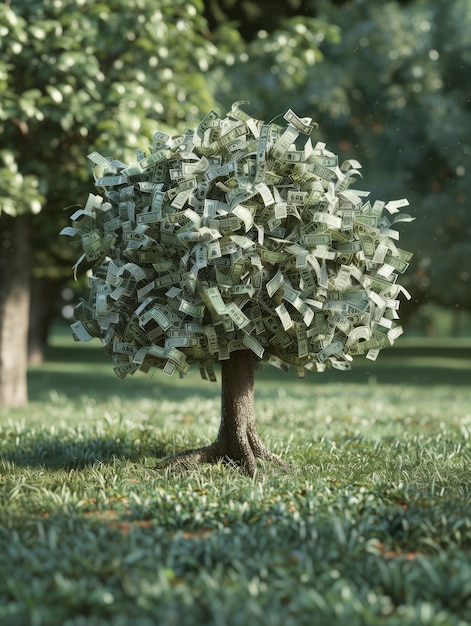 Free Photo 3d rendering of money tree