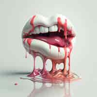 Free photo 3d rendering of mouth melting