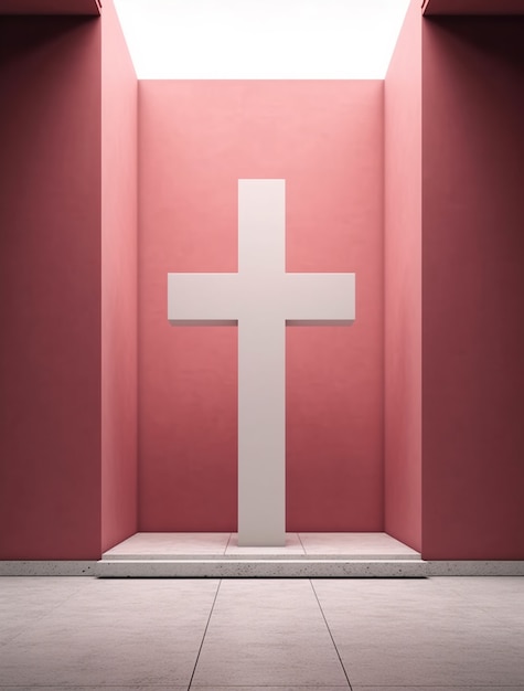 3d rendering of neon cross