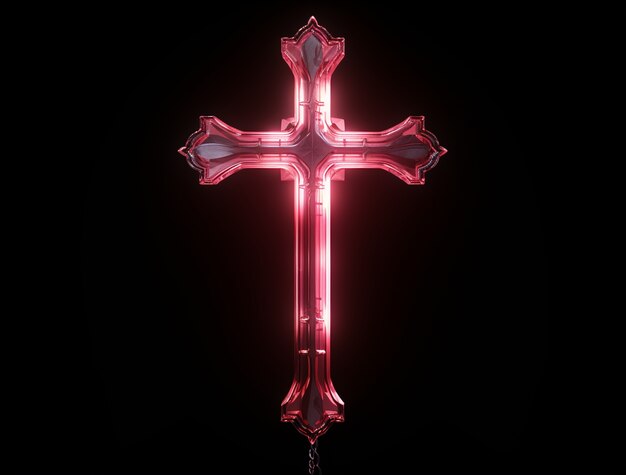 3d rendering of neon cross