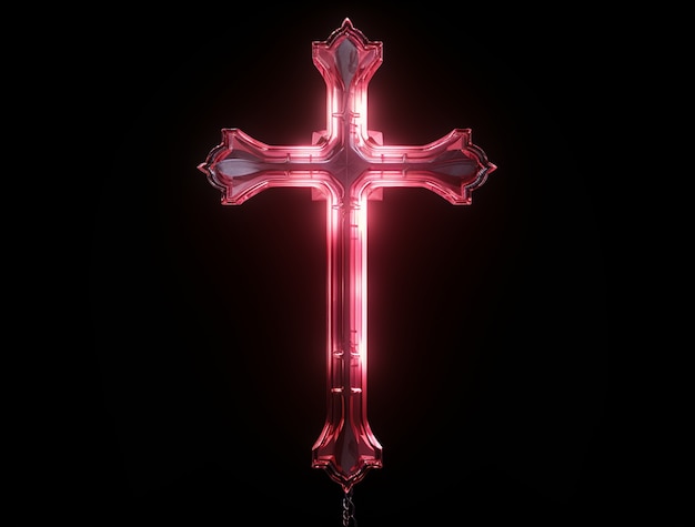 3d rendering of neon cross