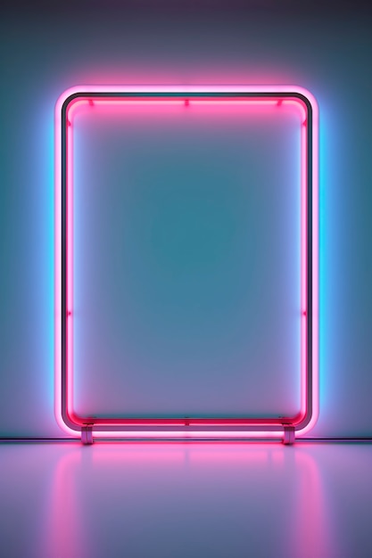 3d rendering of neon rectangular shape