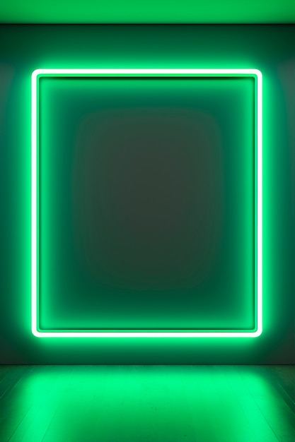 3d rendering of neon rectangular shape