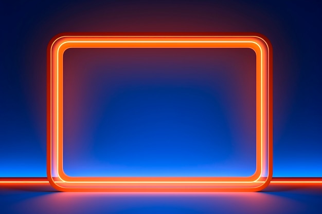 Free photo 3d rendering of neon square shape