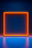 Free photo 3d rendering of neon square shape