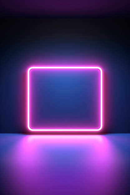 Free photo 3d rendering of neon square shape