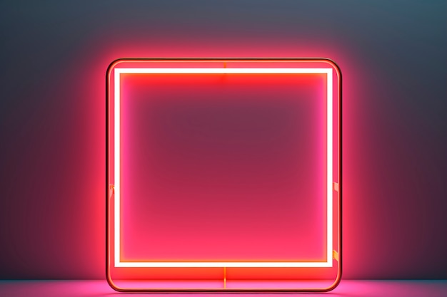 Free photo 3d rendering of neon square shape